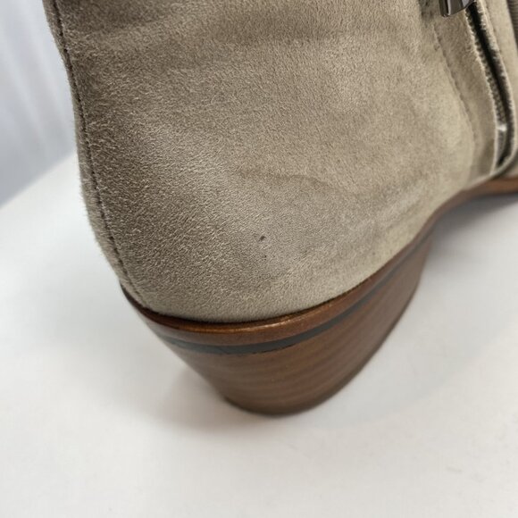 Sam Edelman Boots Womens 6.5 Petty Putty Taupe Suede Ankle Bootie Block Heels - Picture 13 of 16
